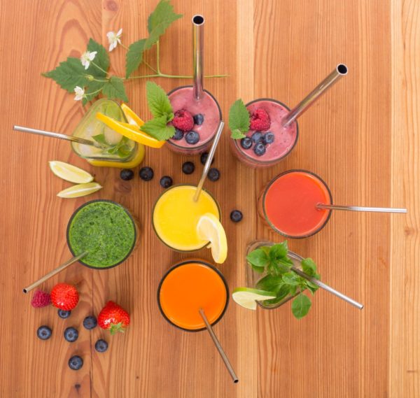 Slamka nerezová - široká na smoothie
