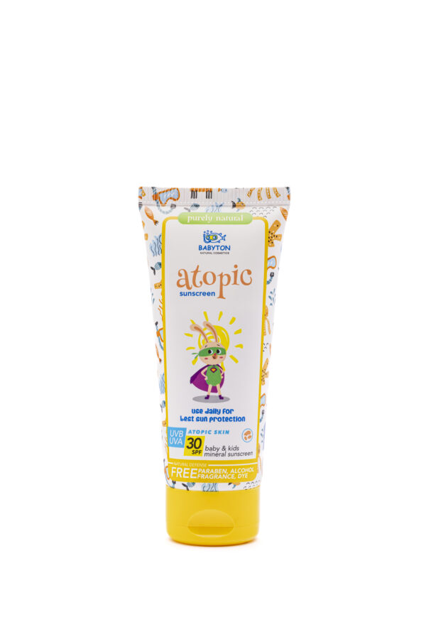 Opaľovací krém s minerálnym filtrom ATOPIC SPF 30, detský krém, 100 ml, Babyton