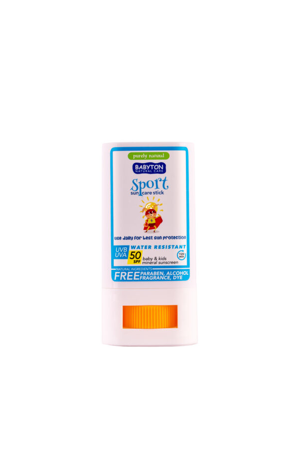 Detský opaľovací krém s minerálnym filtrom SPORT SPF 50, v tyčinke, 20 g, Babyton