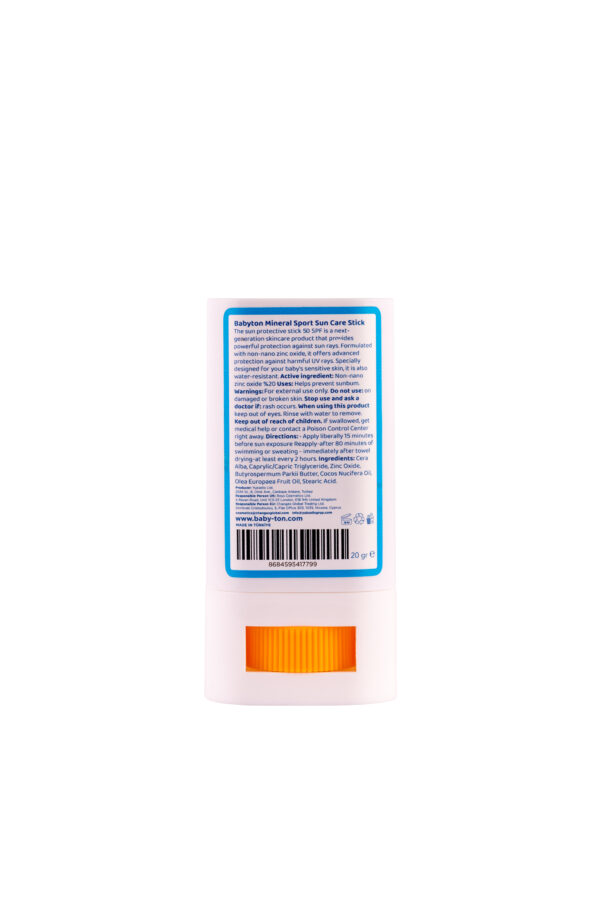Detský opaľovací krém s minerálnym filtrom SPORT SPF 50, v tyčinke, 20 g, Babyton